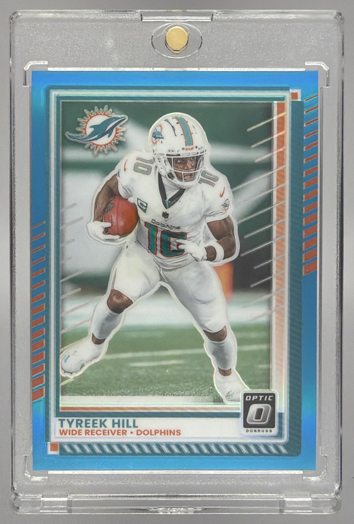Card image for 2025 Panini Donruss Optic Tyreek Hill Aqua Prizm /349 #150 Dolphins