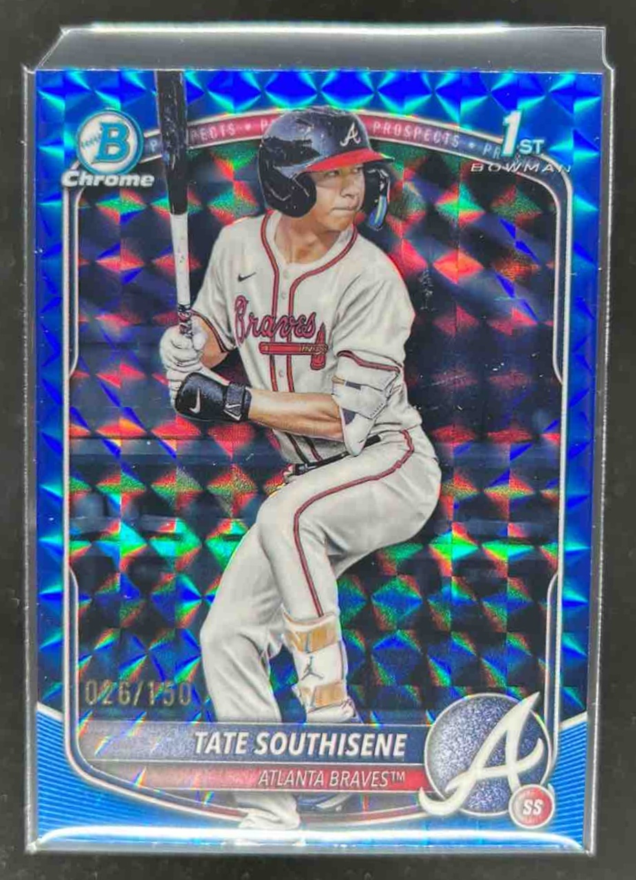 Card image for Tate Southisene 2025 Bowman Draft Chrome Blue Geometric Refractor /150
