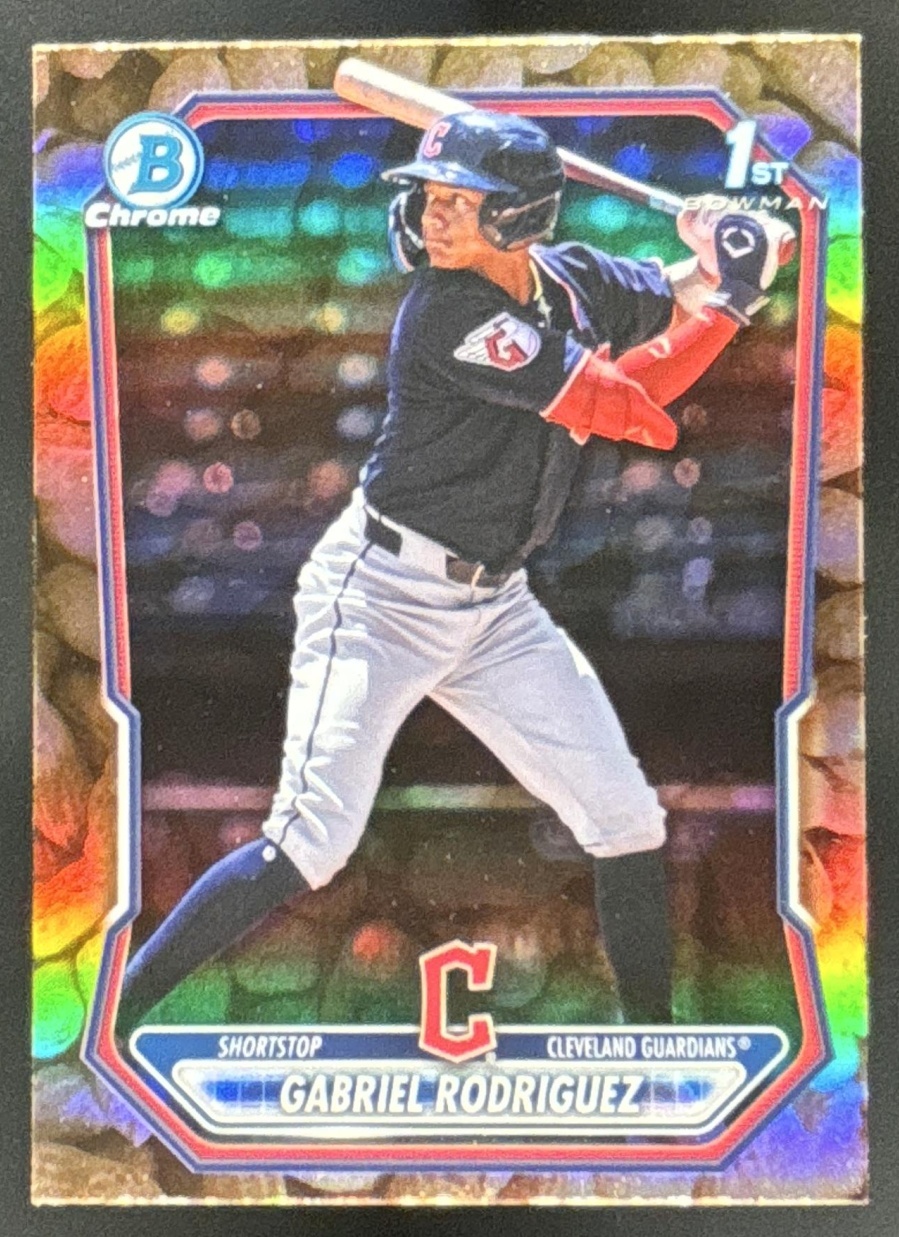 Card image for 2026 Bowman Gabriel Rodriguez Chrome Peanuts Refractor 1st Prospect