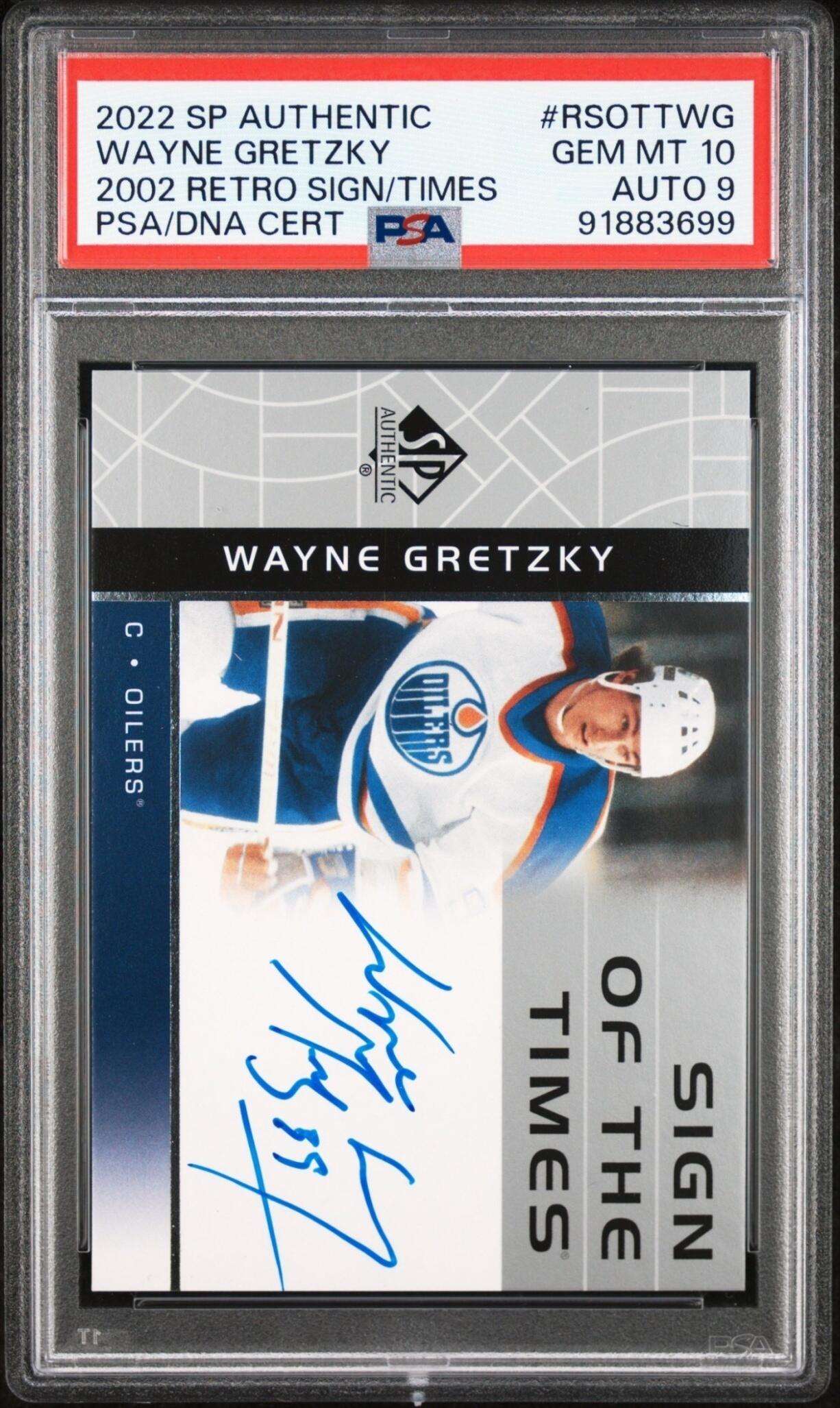 2022 SP Authentic Wayne Gretzky 2002 Retro Sign of the Times Auto PSA 10