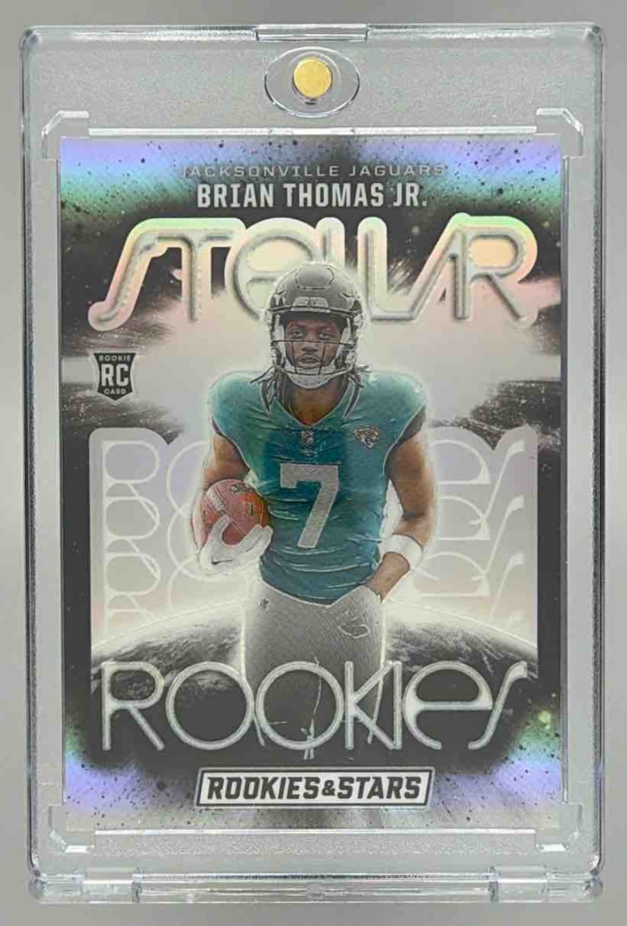 Card image for 2024 Panini Rookies & Stars Brian Thomas Jr. Stellar Longevity #SR-BTJ RC Jaguars