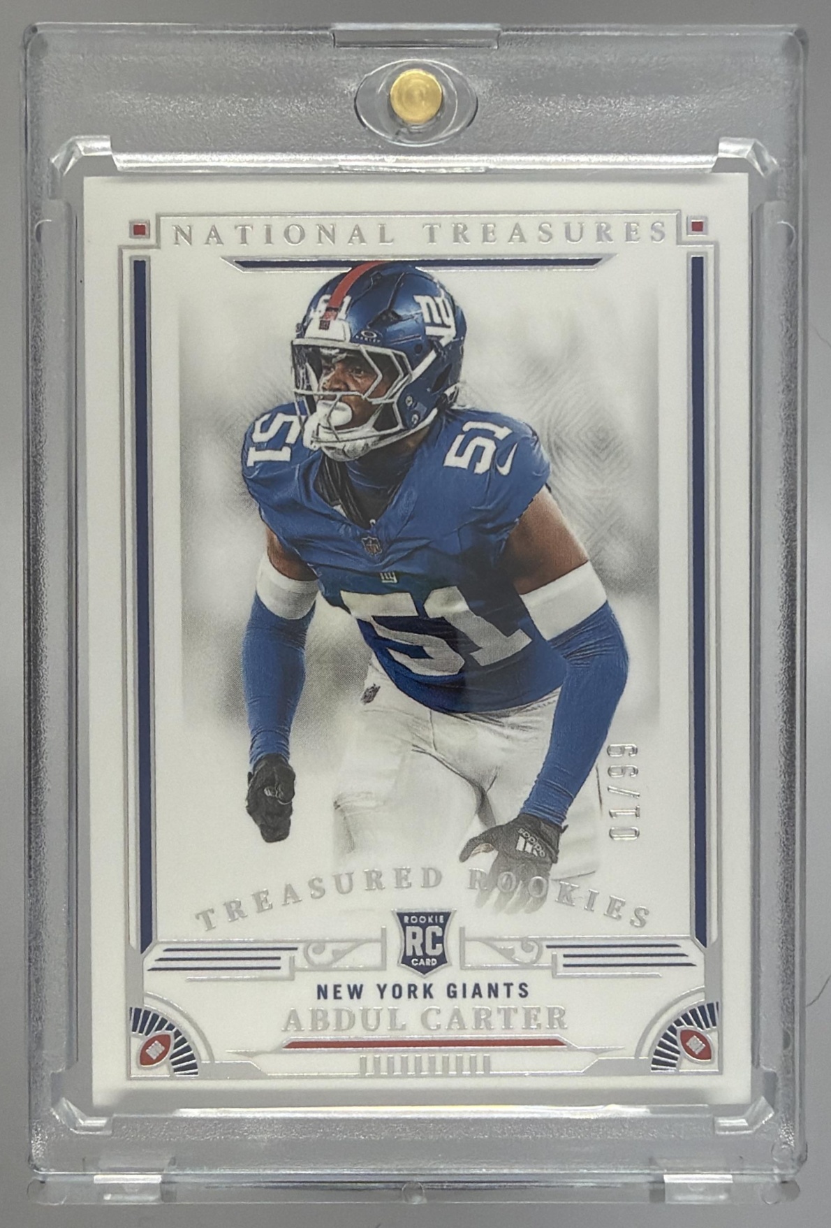 Card image for 2025 Panini National Treasures T.J. Watt Lawrence Taylor NFL Shields Dual 1/1 #20 MEM