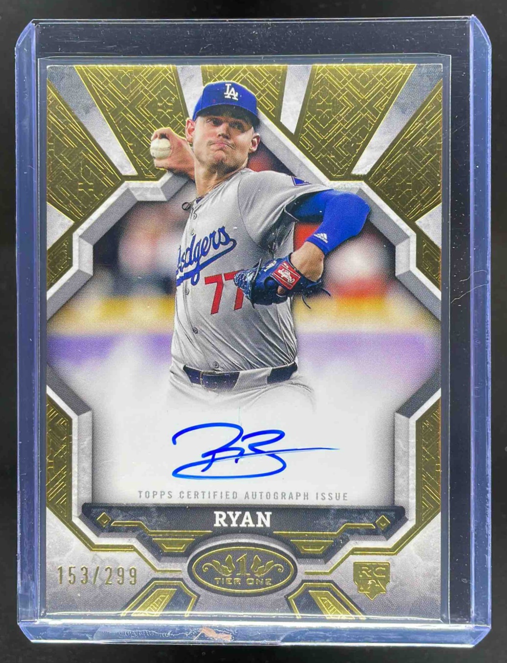 Card image for River Ryan 2025 Topps Tier One Break Out Auto #BOA-RR RC Los Angeles Dodgers