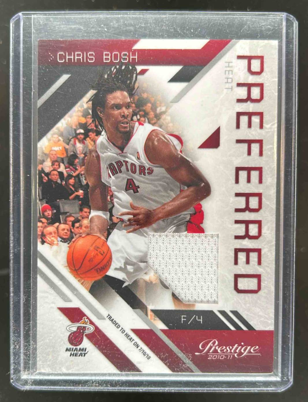 Card image for 2010-11 PANINI PRESTIGE CHRIS BOSH PREFERRED MATERIALS /249 #5 MIAMI HEAT