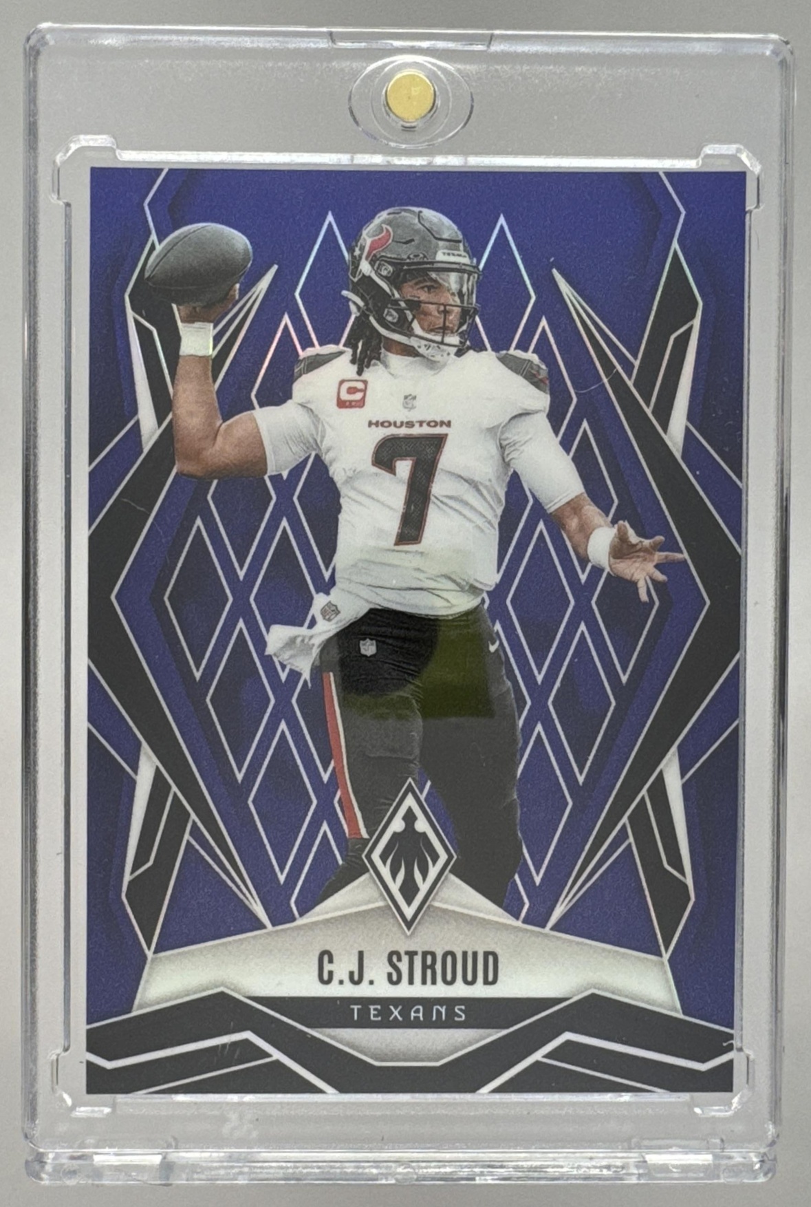 Card image for 2025 Panini Football Phoenix C.J. Stroud Blue Prizm /50 #136 Houston Texans