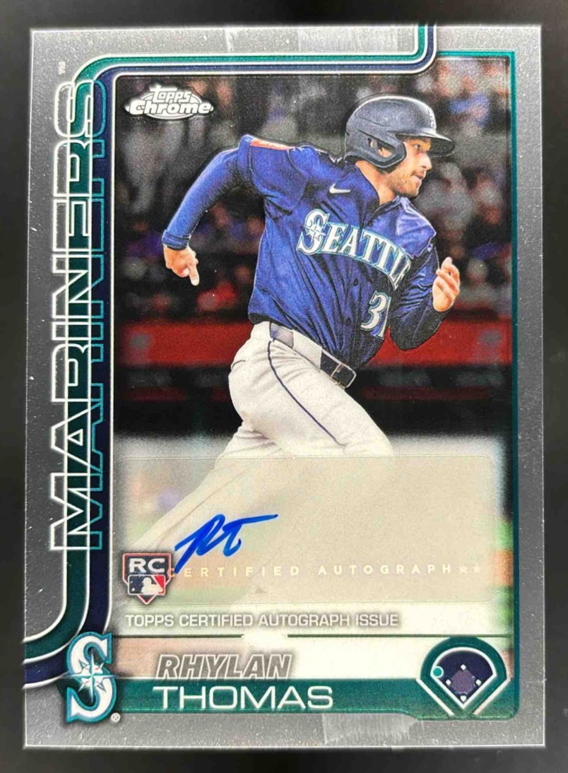 Card image for 2025 Topps Chrome Update Rhylan Thomas Auto #AC-RT RC Mariners