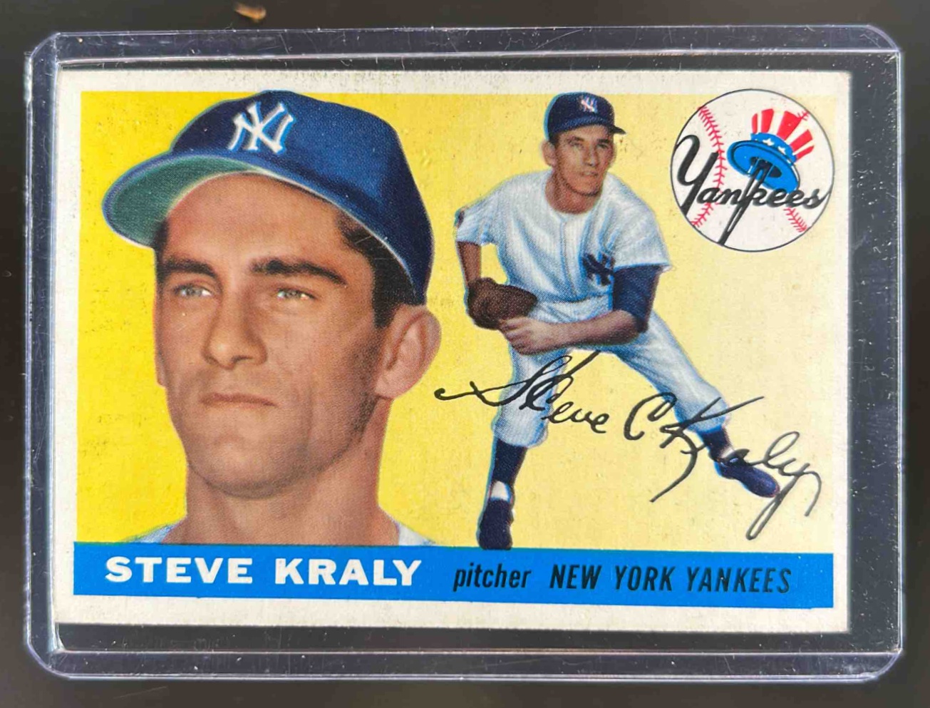 Card image for 1955 TOPPS BASEBALL STEVE KRALY #139 RC NEW YORK YANKEES