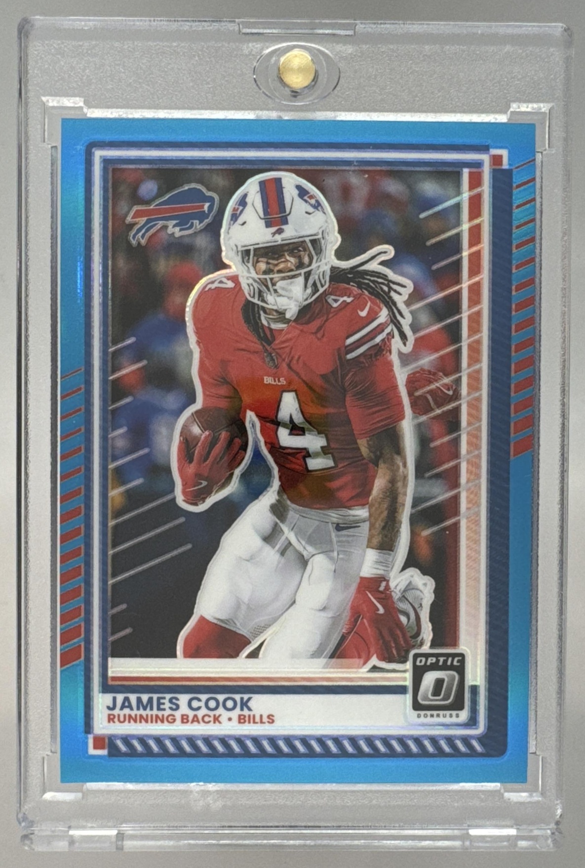 Card image for 2025 Panini Football Donruss Optic James Cook Aqua Prizm /349 #138 Buffalo Bills