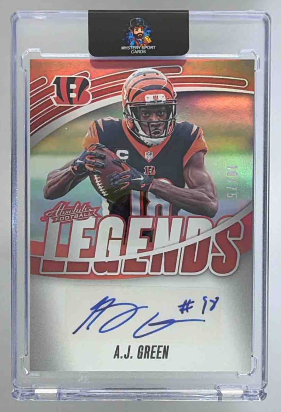 Card image for 2025 Panini Absolute A.J. Green Legends Signatures Red /75 #ALS-AGN Auto Bengals