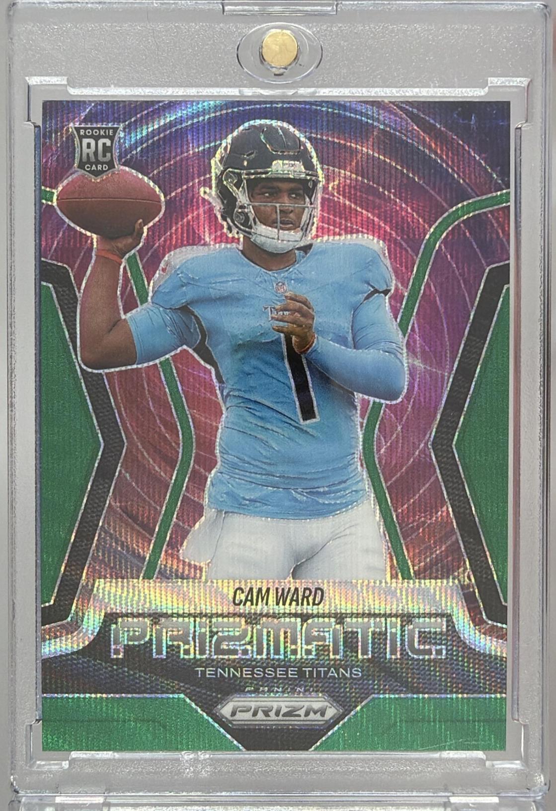 Card image for 2025 Panini Football Prizm Cam Ward Prizmatic #4 RC Tennessee Titans