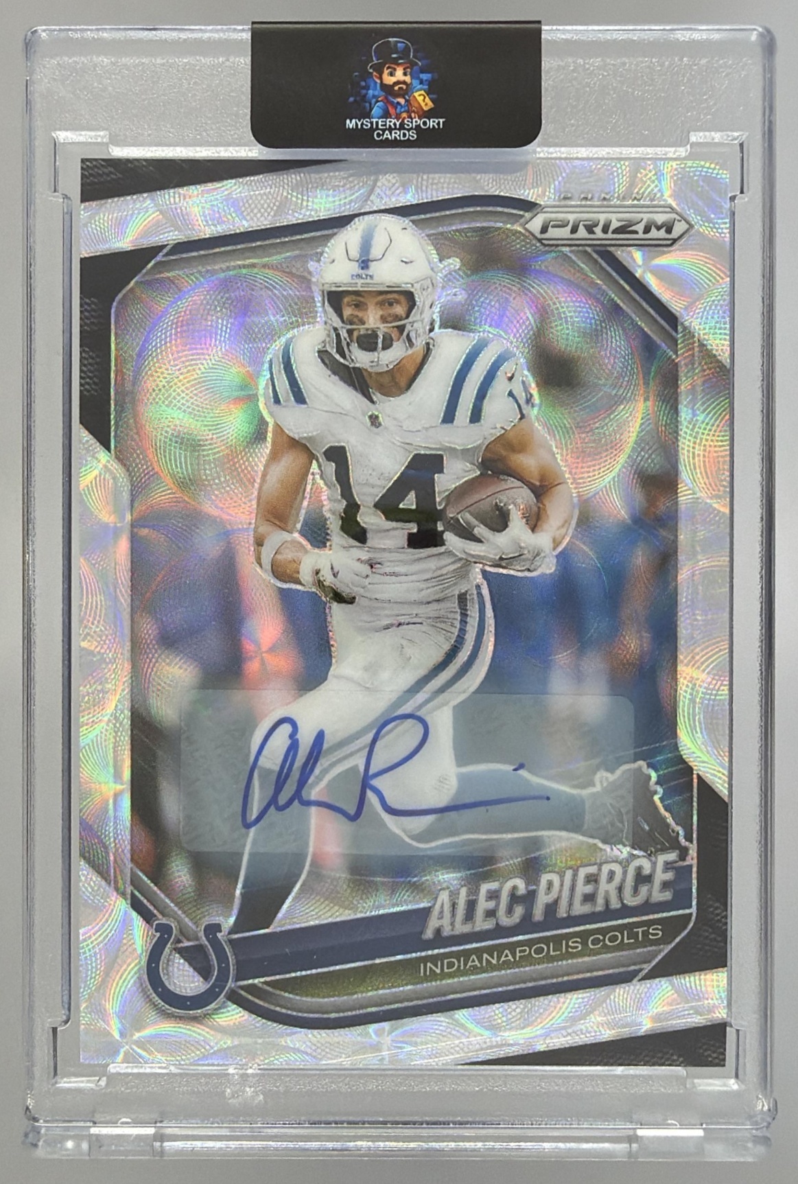 Card image for 2025 Panini Football Prizm Alec Pierce Choice Auto /100 #209 Indianapolis Colts