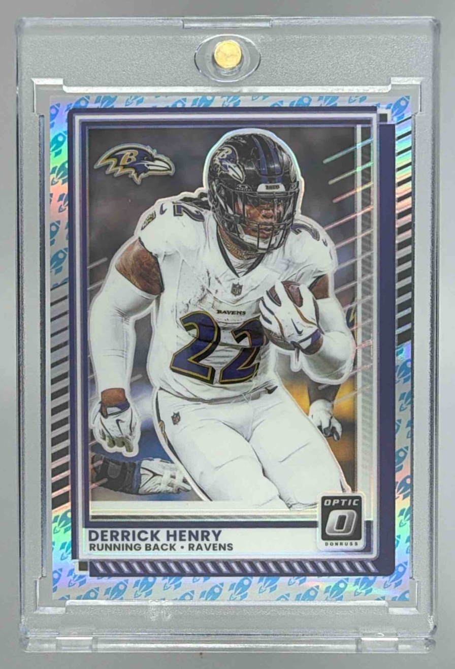 Card image for 2025 Panini Football Donruss Optic Derrick Henry #112 Baltimore Ravens