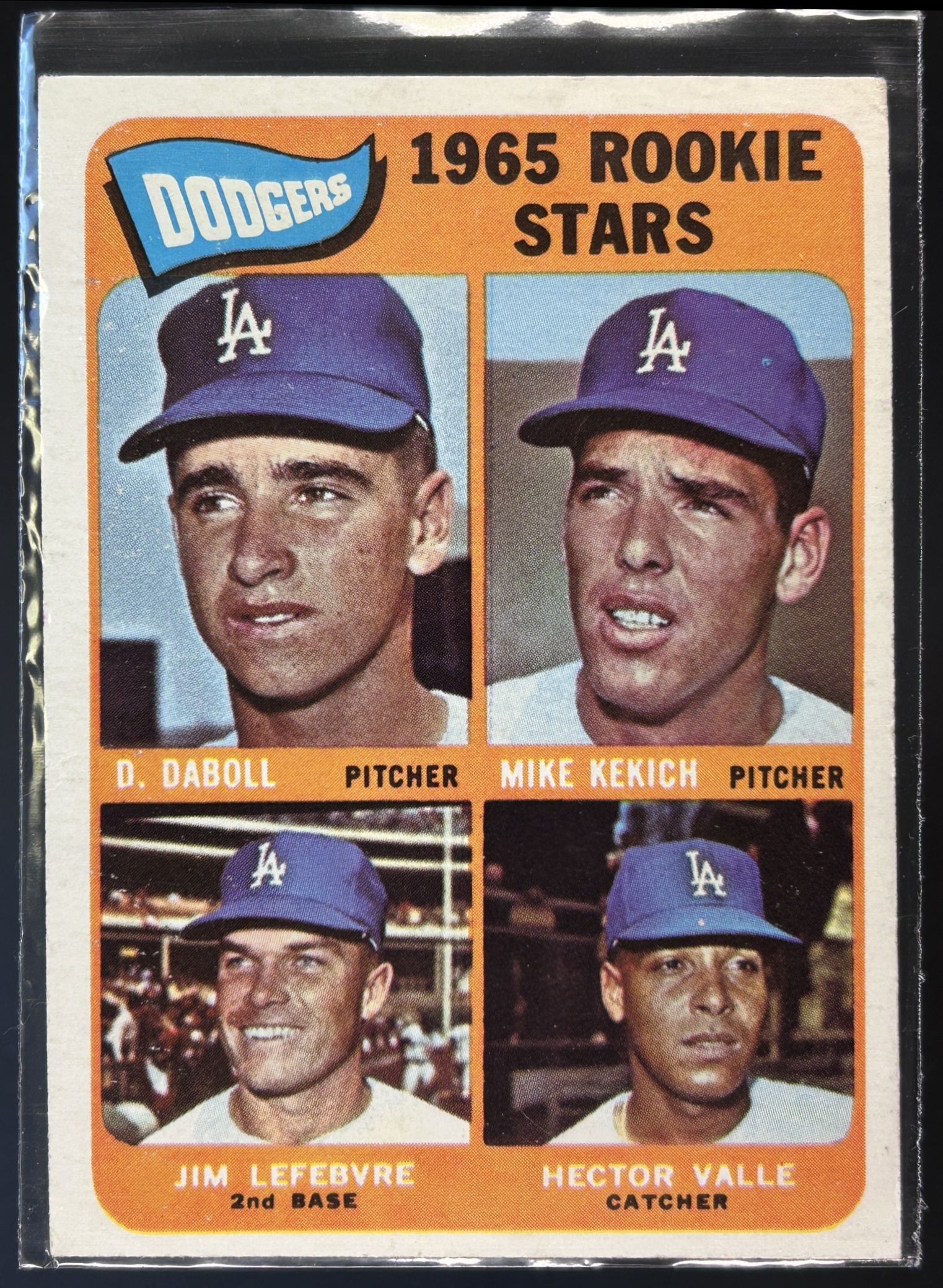 Card image for 1965 DODGERS ROOKIE STARS DENNIS DABOLL MIKE KEKICH JIM LEFEBVRE HECTOR VALLE RS, #561 SP HI # RC