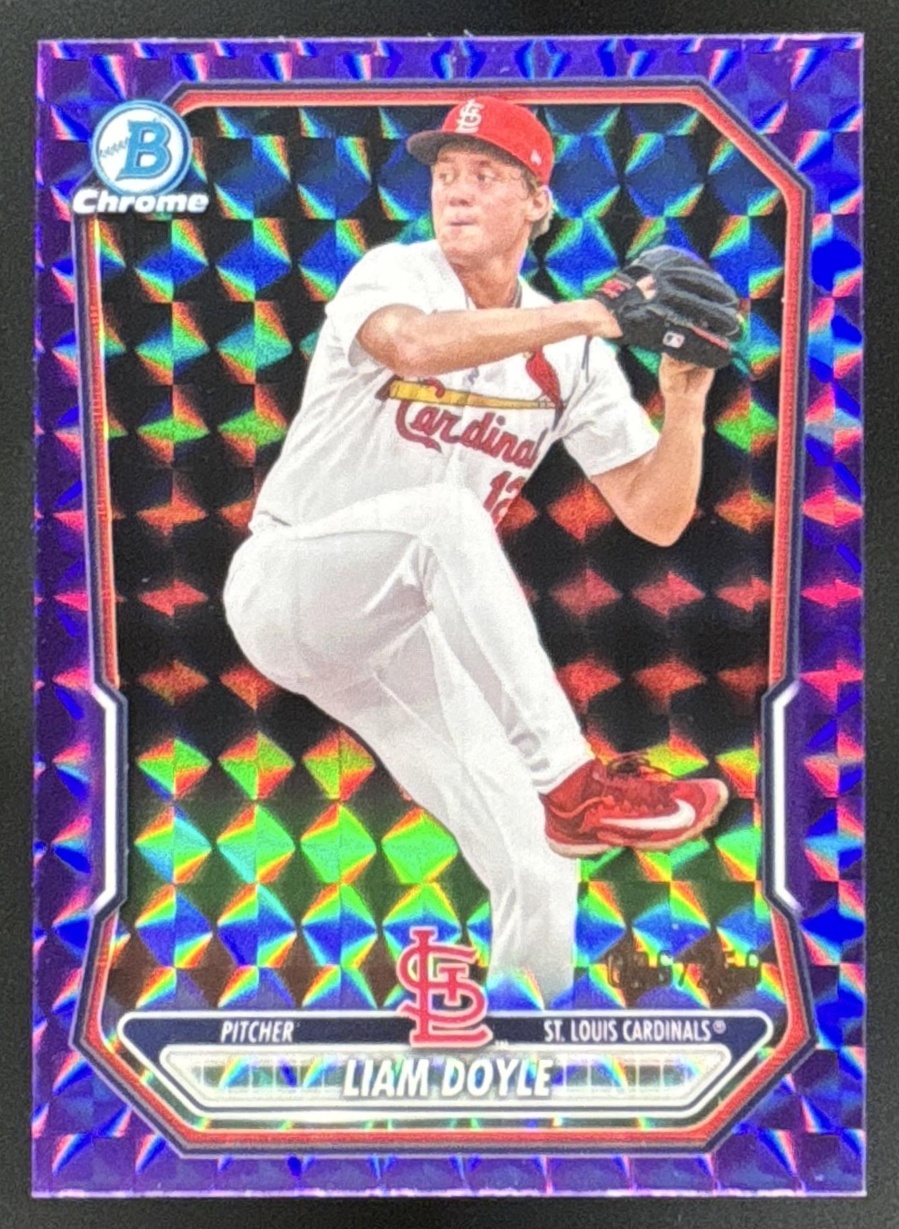 Card image for 2026 Bowman Liam Doyle Chrome Prospects Purple Geometric Refractor /250