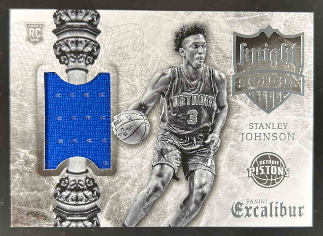 Card image for 2015-16 PANINI EXCALIBUR STANLEY JOHNSON KNIGHT SCHOOL #19 RC DETROIT PISTONS