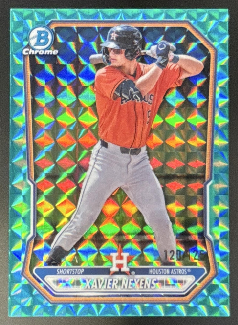 Card image for 2026 Bowman Xavier Neyens Chrome Prospects Aqua Geometric Refractor /125