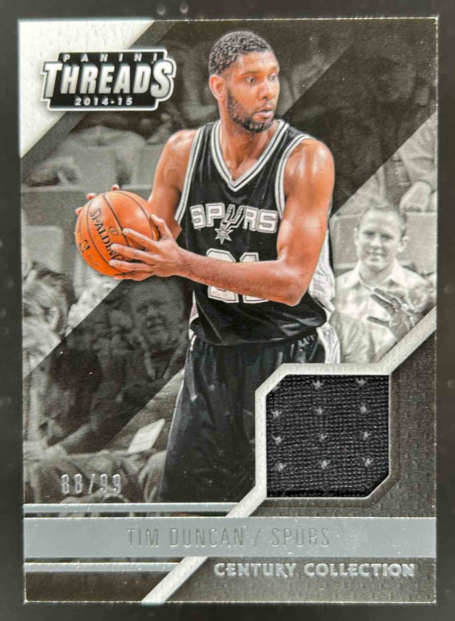 Card image for 2014-15 Panini Threads Tim Duncan Century Collection Materials 88 /99 #11