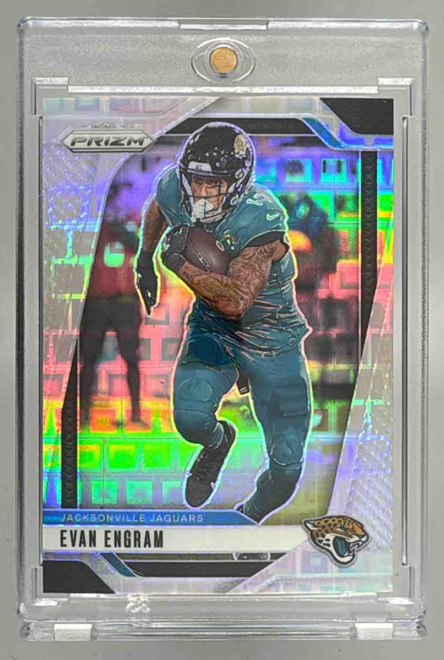 Card image for 2024 Panini Football Prizm Evan Engram Pandora /400 #132 Jacksonville Jaguars