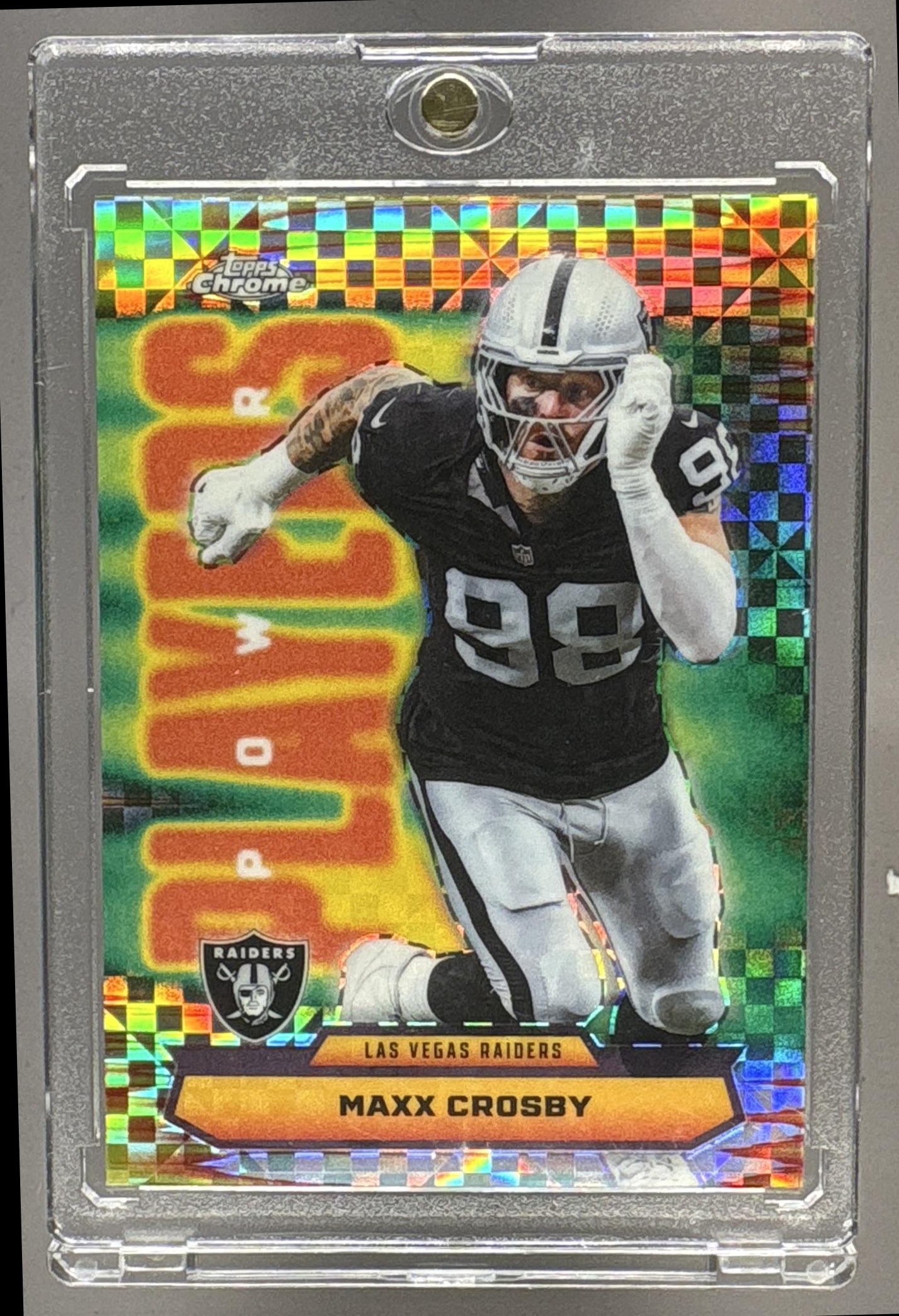 2025 TOPPS CHROME MAXX CROSBY #PP-37 POWER PLAYERS X-FRACTOR RAIDERS