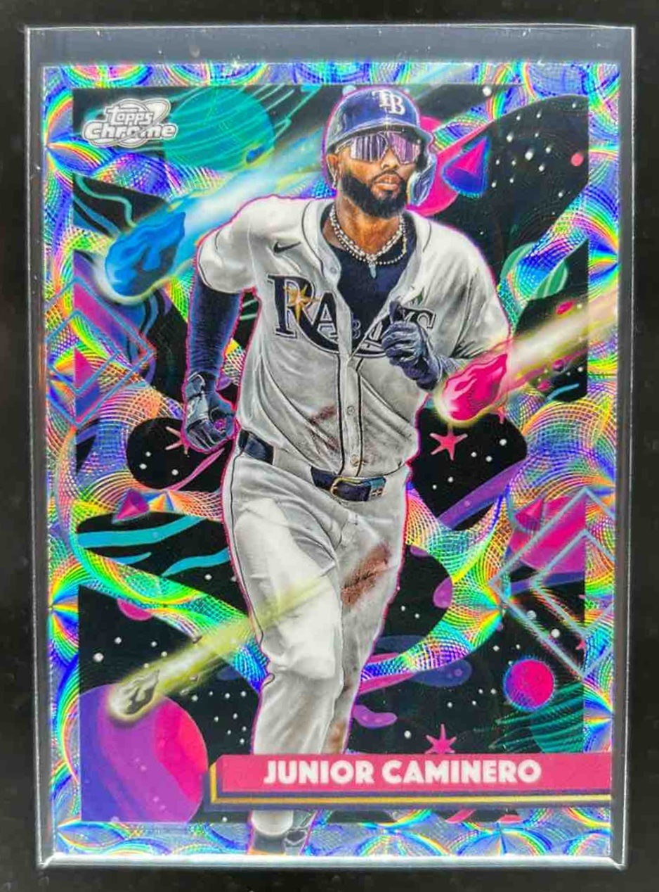 Card image for Junior Caminero 2025 Topps Cosmic Chrome Nucleus Refractor