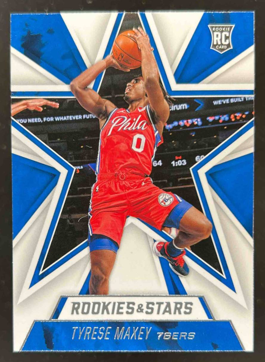 Card image for 2020-21 PANINI CHRONICLES TYRESE MAXEY #663 RC ROOKIE PHILADELPHIA 76ERS