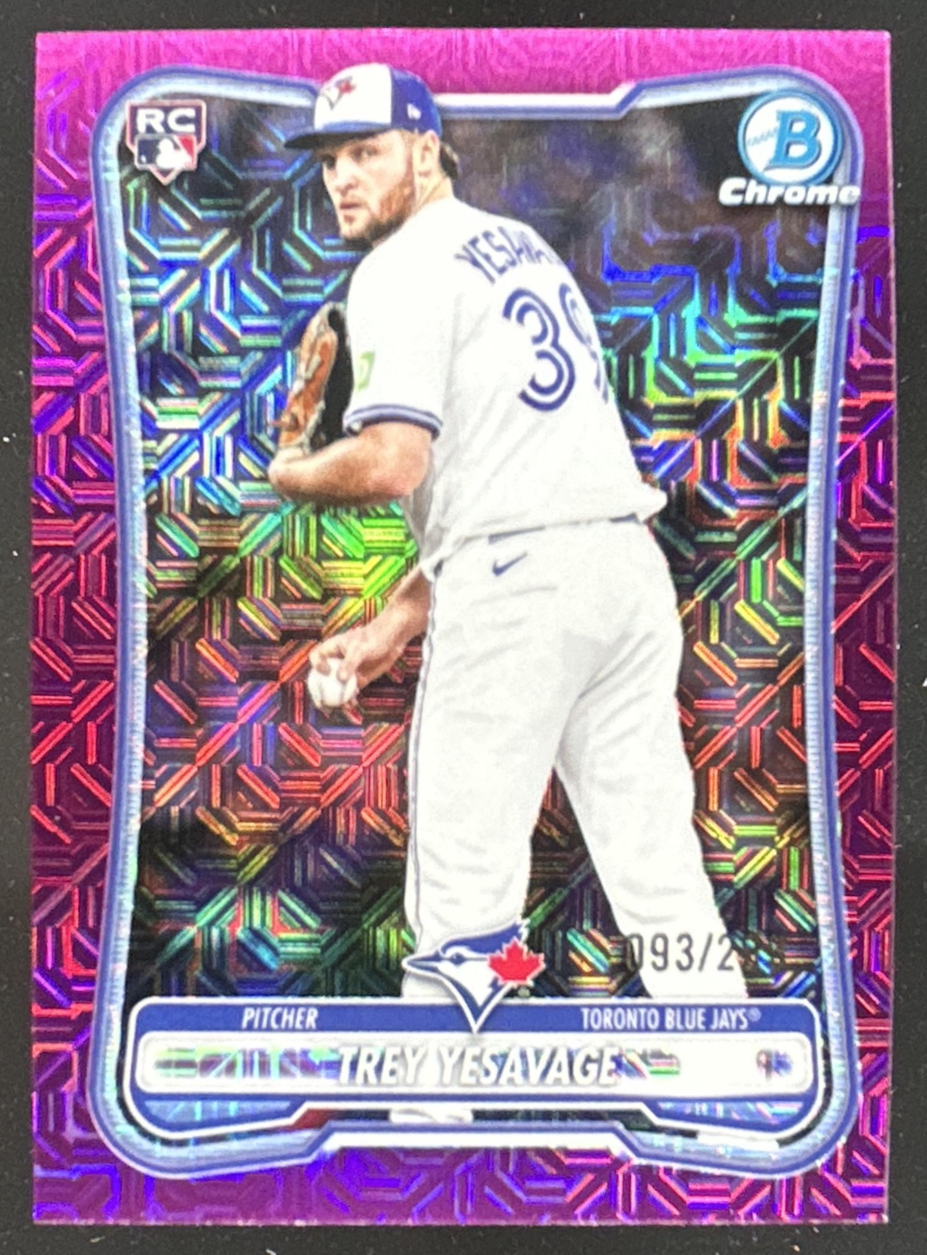 Card image for Trey Yesavage 2026 Bowman Chrome Mega Box Fuchsia Mojo Refractor /299