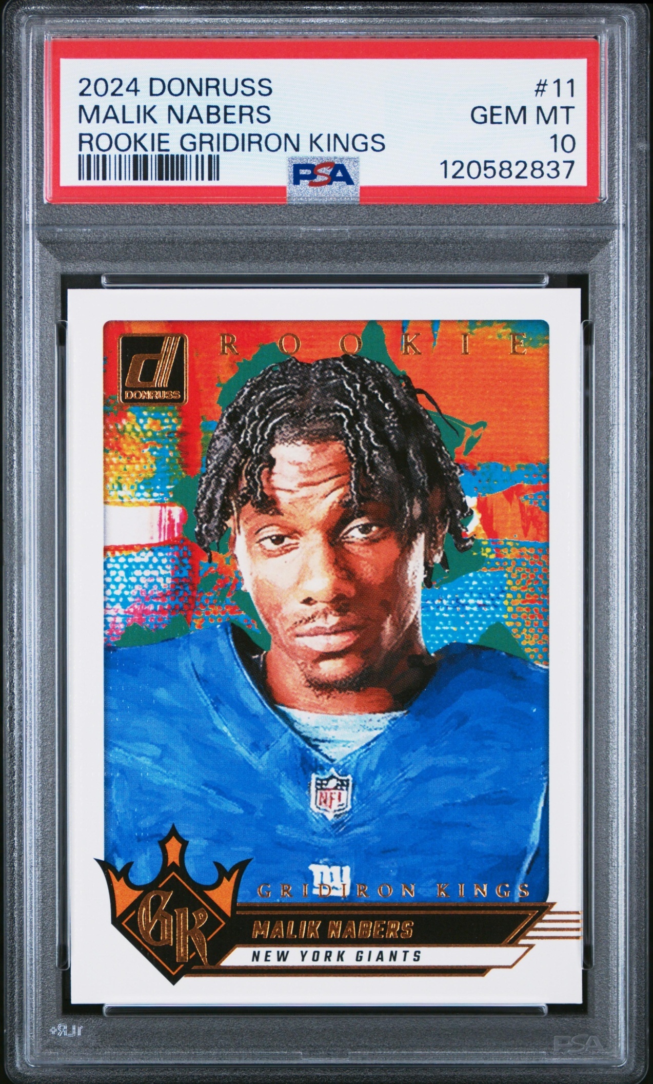 Card image for 2024 Panini Donruss Malik Nabers Rookie Gridiron Kings #11 RC Giants