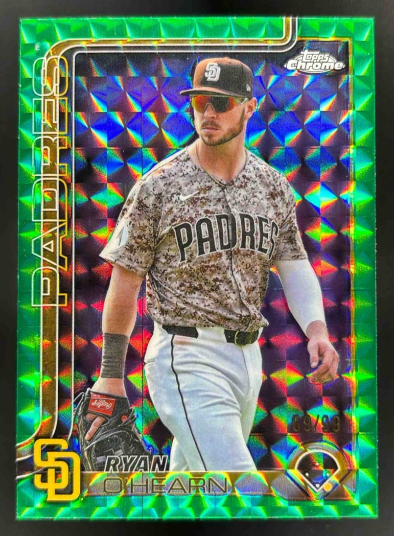 Card image for 2025 Topps Chrome Update Ryan O'Hearn Green Geometric Refractor /99