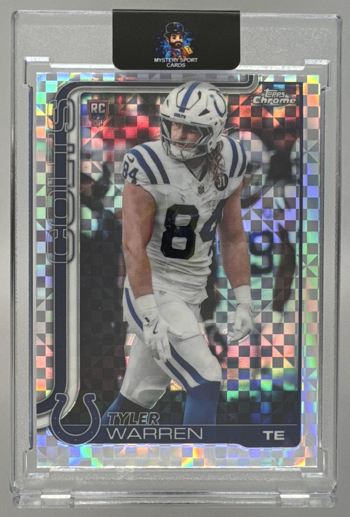 Card image for 2025 Topps Football Chrome Tyler Warren Rookie #346 RC Indianapolis Colts