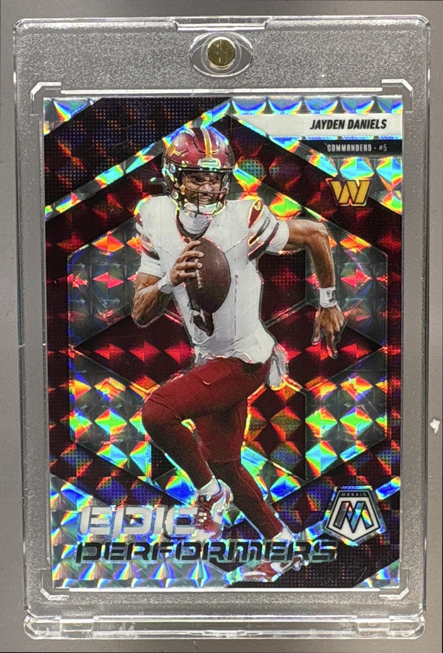2025 PANINI MOSAIC JAYDEN DANIELS #20 EPIC PERFORMERS MOSAIC PRIZM COMMANDERS