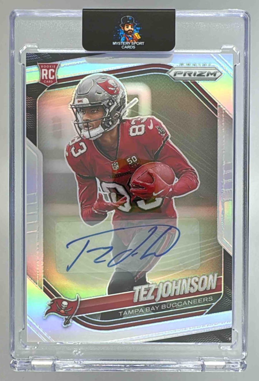 Card image for 2025 Panini Prizm Tez Johnson Rookie Choice Auto /100 #381 RC Buccaneers