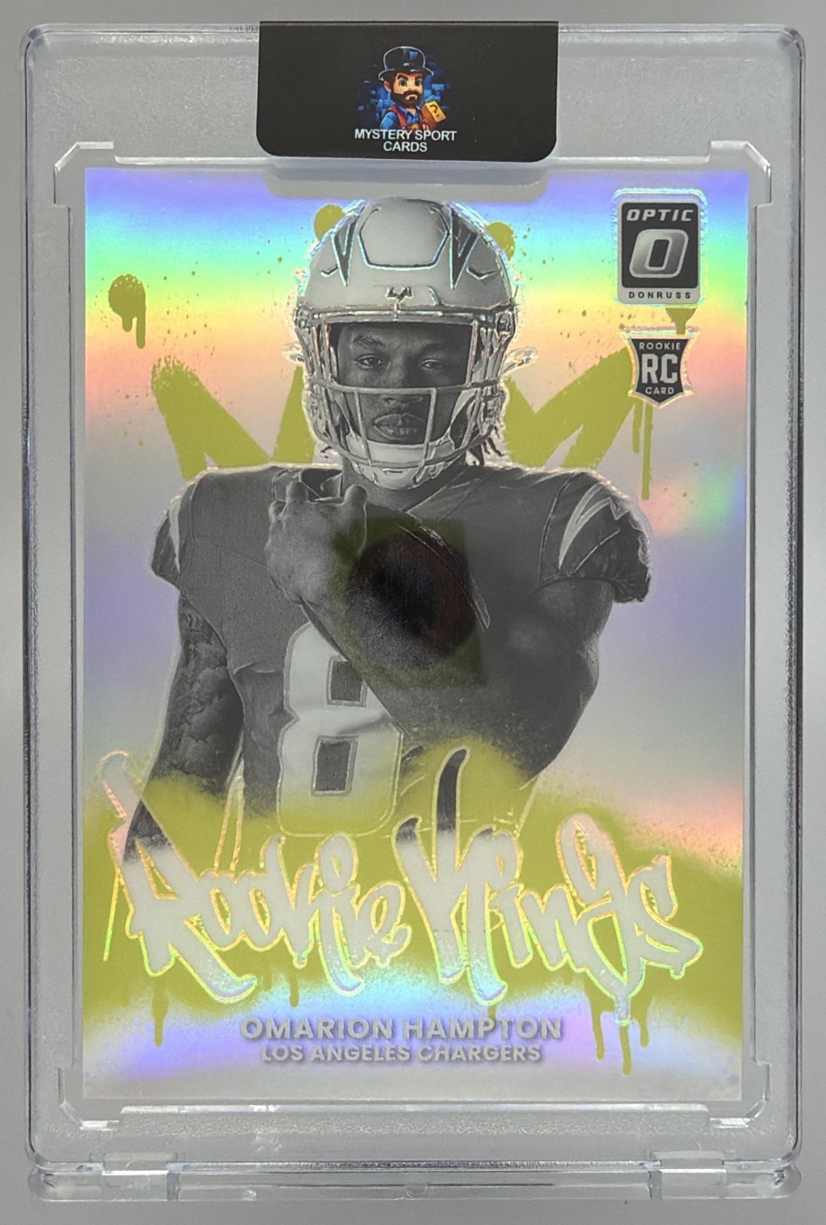 Card image for 2025 Panini Donruss Optic Omarion Hampton Rookie Kings #12 RC Chargers