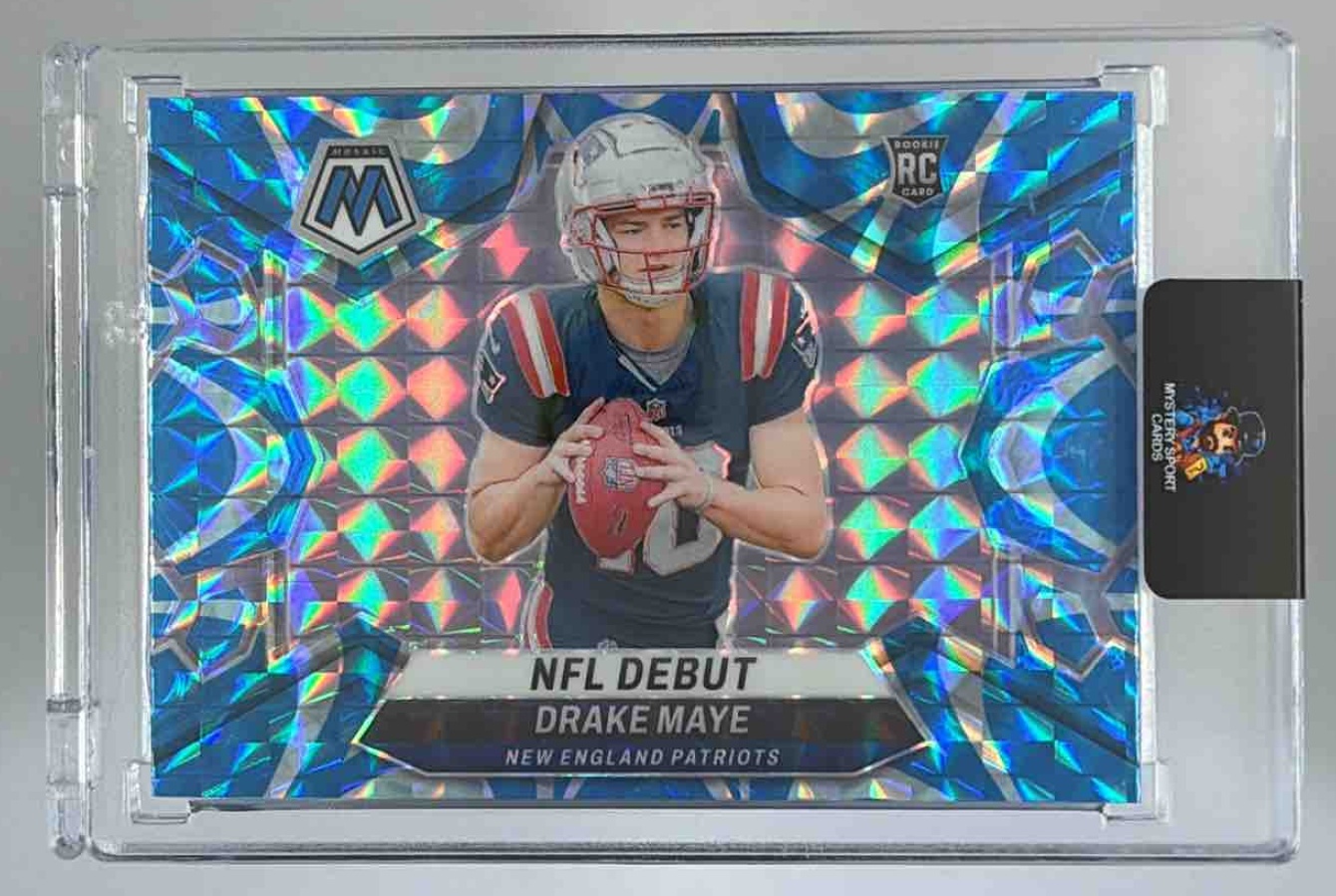 Card image for 2024 Panini Football Mosaic Drake Maye #273 RC NFL Debut New England Patriots