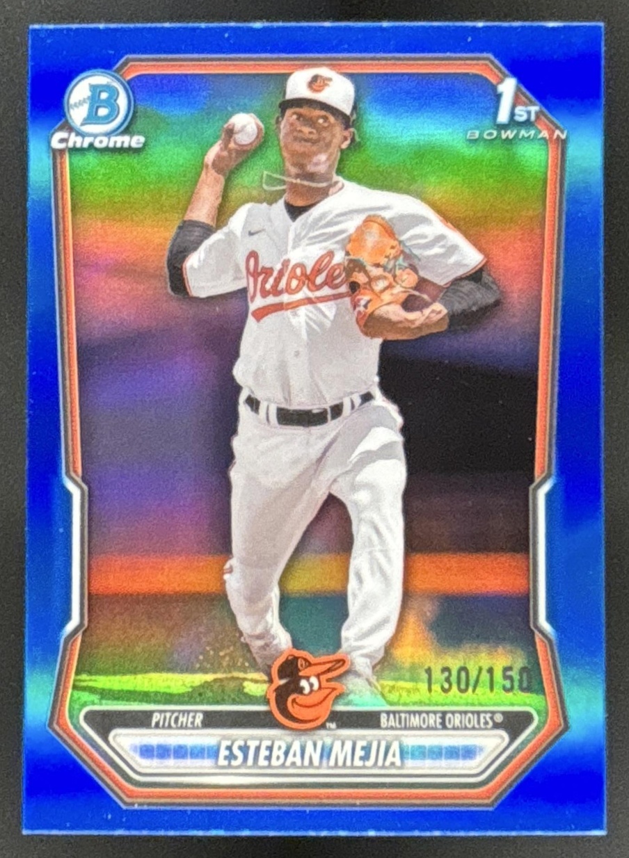 Card image for Esteban Mejia 2026 Bowman Blue Refractor /150 Chrome Prospects Baltimore Orioles