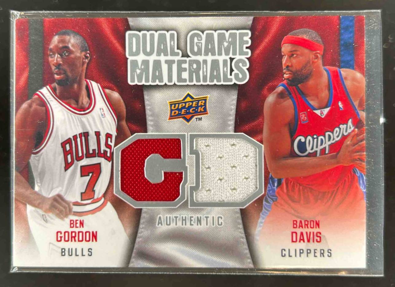 Card image for 2009-10 Upper Deck Ben Gordon / Baron Davis MEM Dual Game Materials #DG-GD