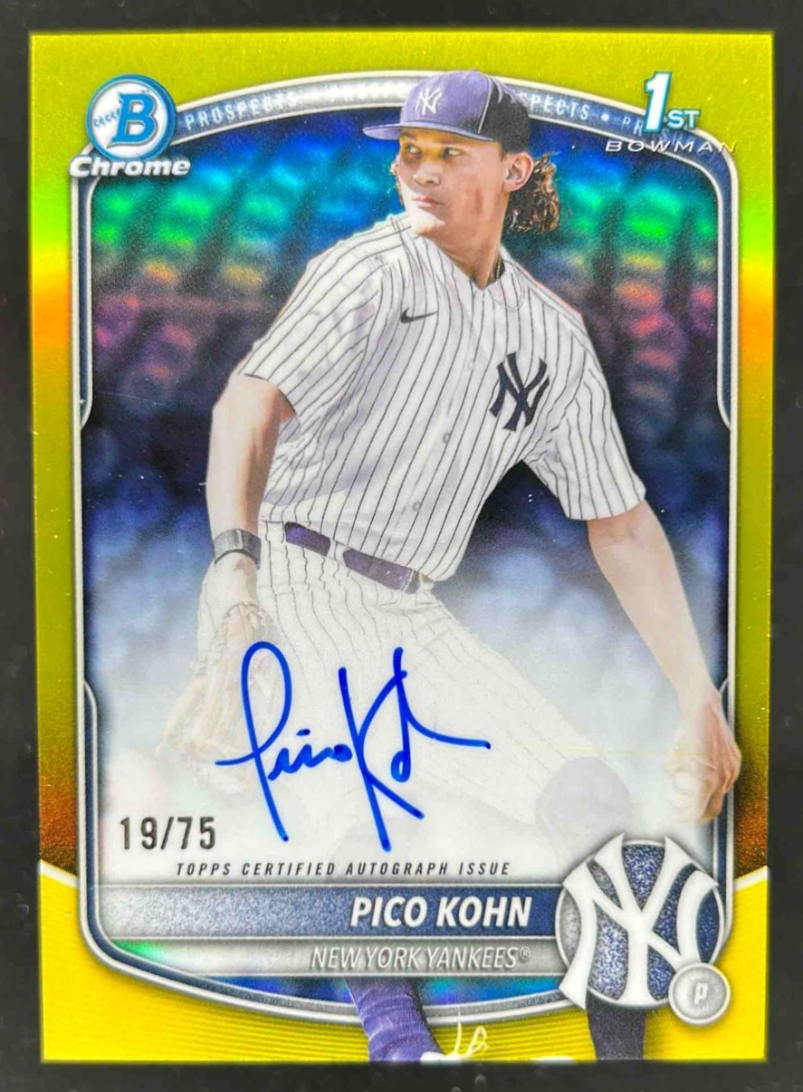 Card image for Pico Kohn 2025 Bowman Draft Chrome Prospect Auto Yellow Refractor /75
