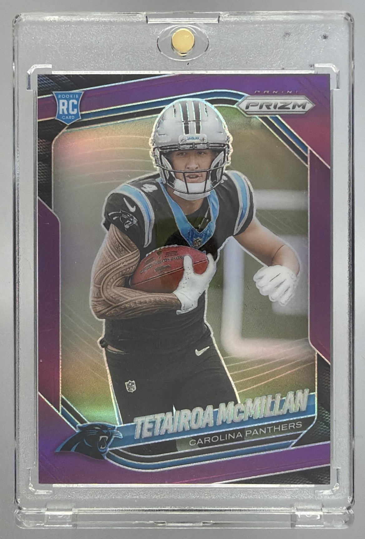Card image for 2025 Panini Prizm Tetairoa McMillan Purple /125 #311 RC Panthers
