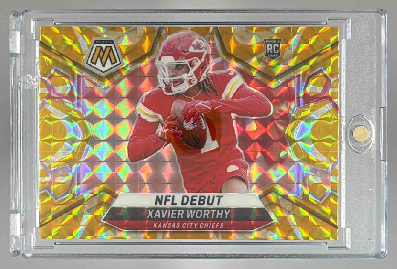 Card image for 2024 Panini Football Mosaic Xavier Worthy #285 RC NFL Debut Kansas City Chiefs