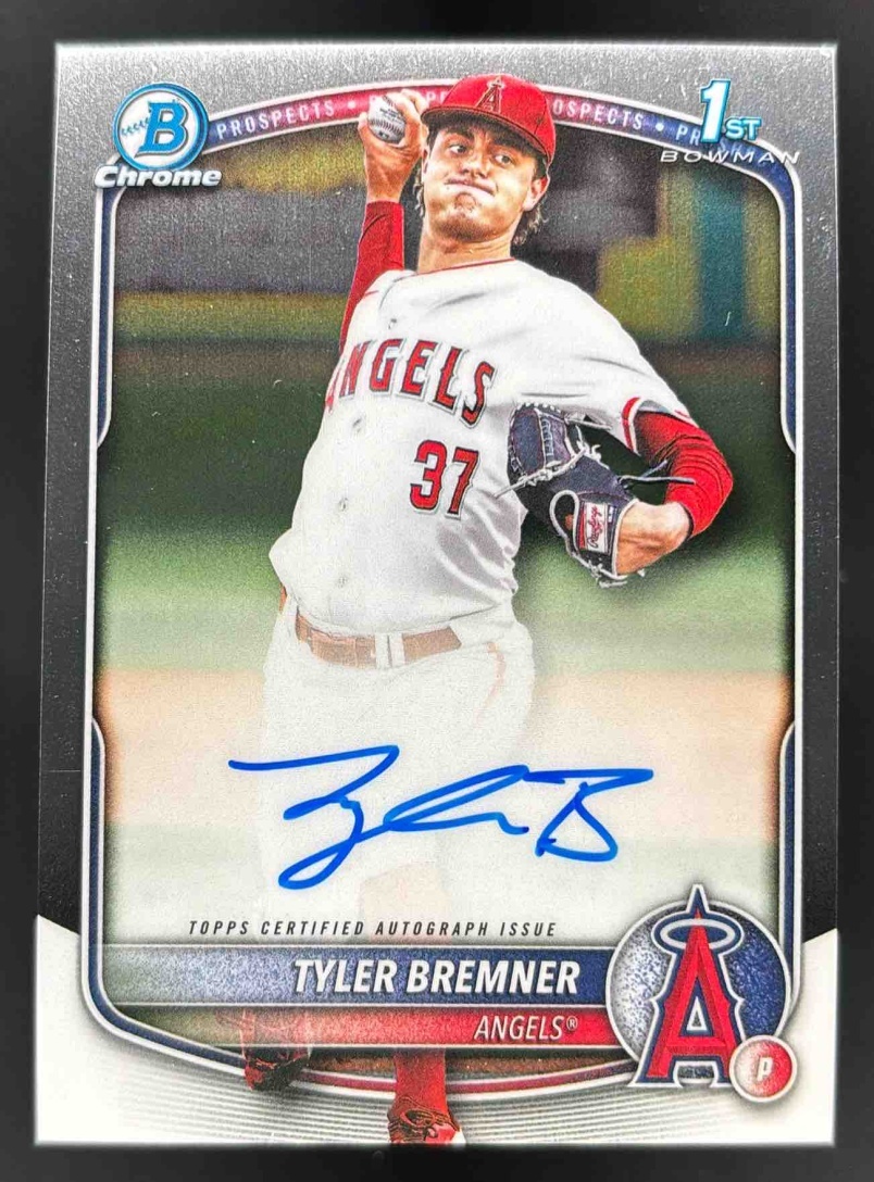 Card image for 2025 Bowman Draft Tyler Bremner Chrome Prospect Auto #CPA-TB Angels