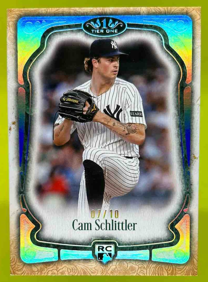 Card image for Cam Schlittler 2026 Topps Tier One 3 Holo Silver Foil /10