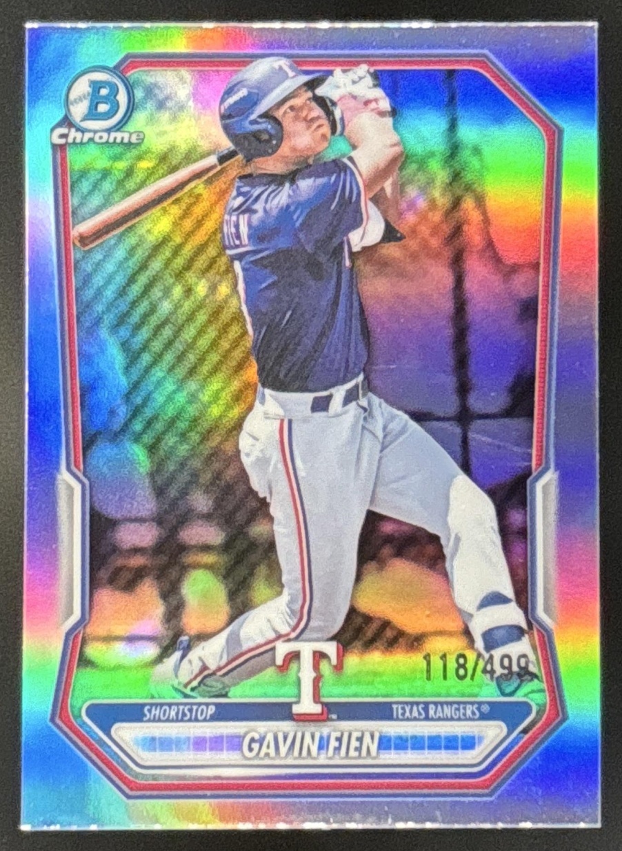 Card image for Gavin Fien 2026 Bowman Refractor /499 Chrome Prospects Texas Rangers