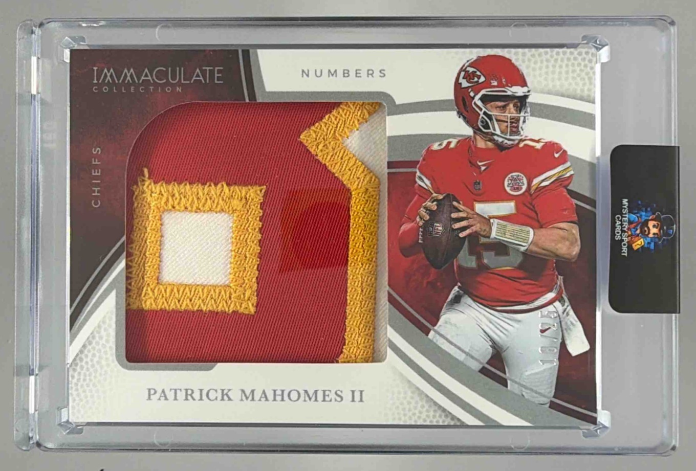 Card image for 2024 Panini Immaculate Patrick Mahomes II Numbers /25 #1 Chiefs