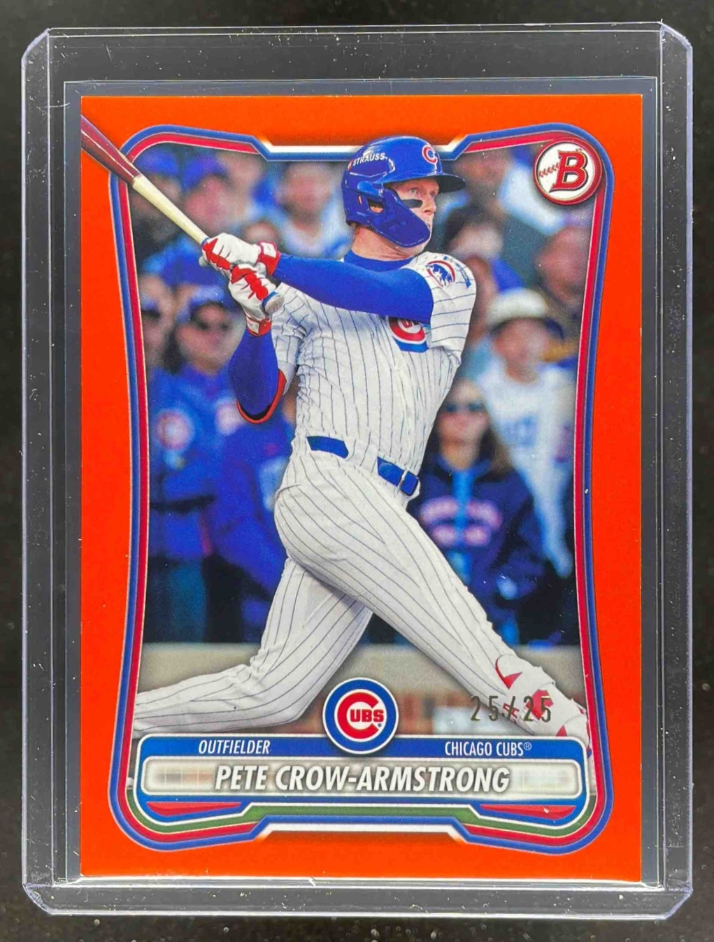 Card image for Pete Crow-Armstrong 2026 Bowman Orange Border /25 #31 Chicago Cubs