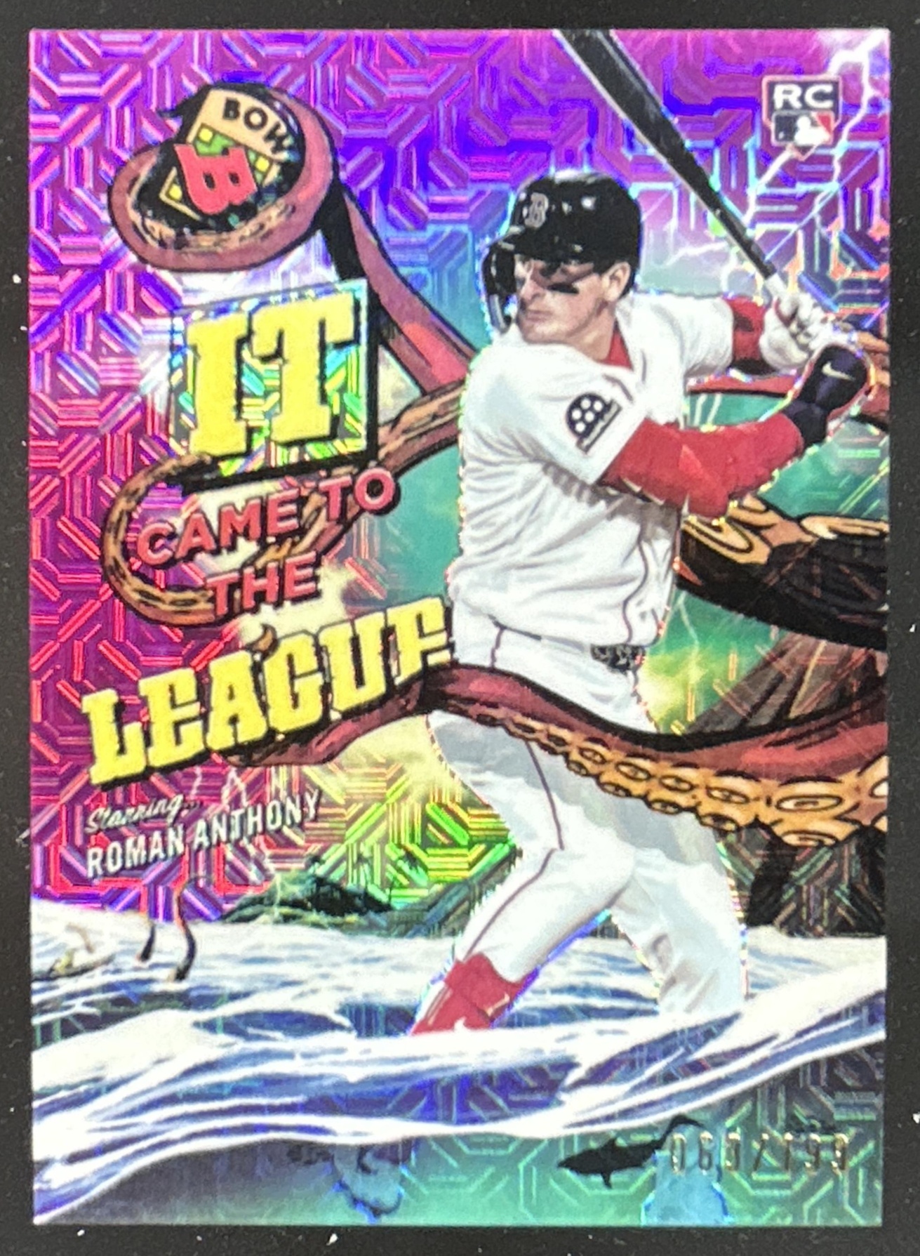 Card image for Roman Anthony 2026 Bowman Chrome Mega Box It Came To The League Pink Mojo Refractor /199