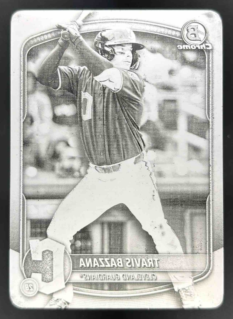 Card image for 2025 Bowman Draft Travis Bazzana Chrome Printing Plate Black 1/1
