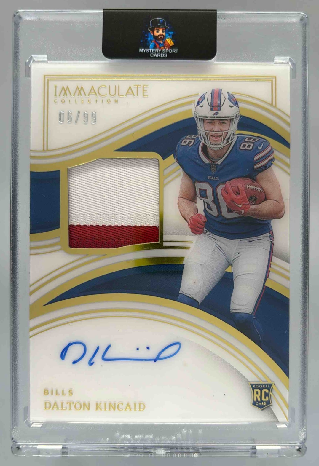 Card image for 2023 Panini Immaculate Collection Dalton Kincaid /99 #107 RC Auto MEM Bills