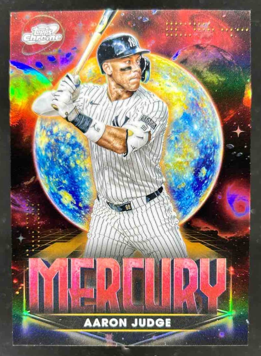 Card image for Aaron Judge 2025 Topps Cosmic Chrome Planetary Pursuit Mercury