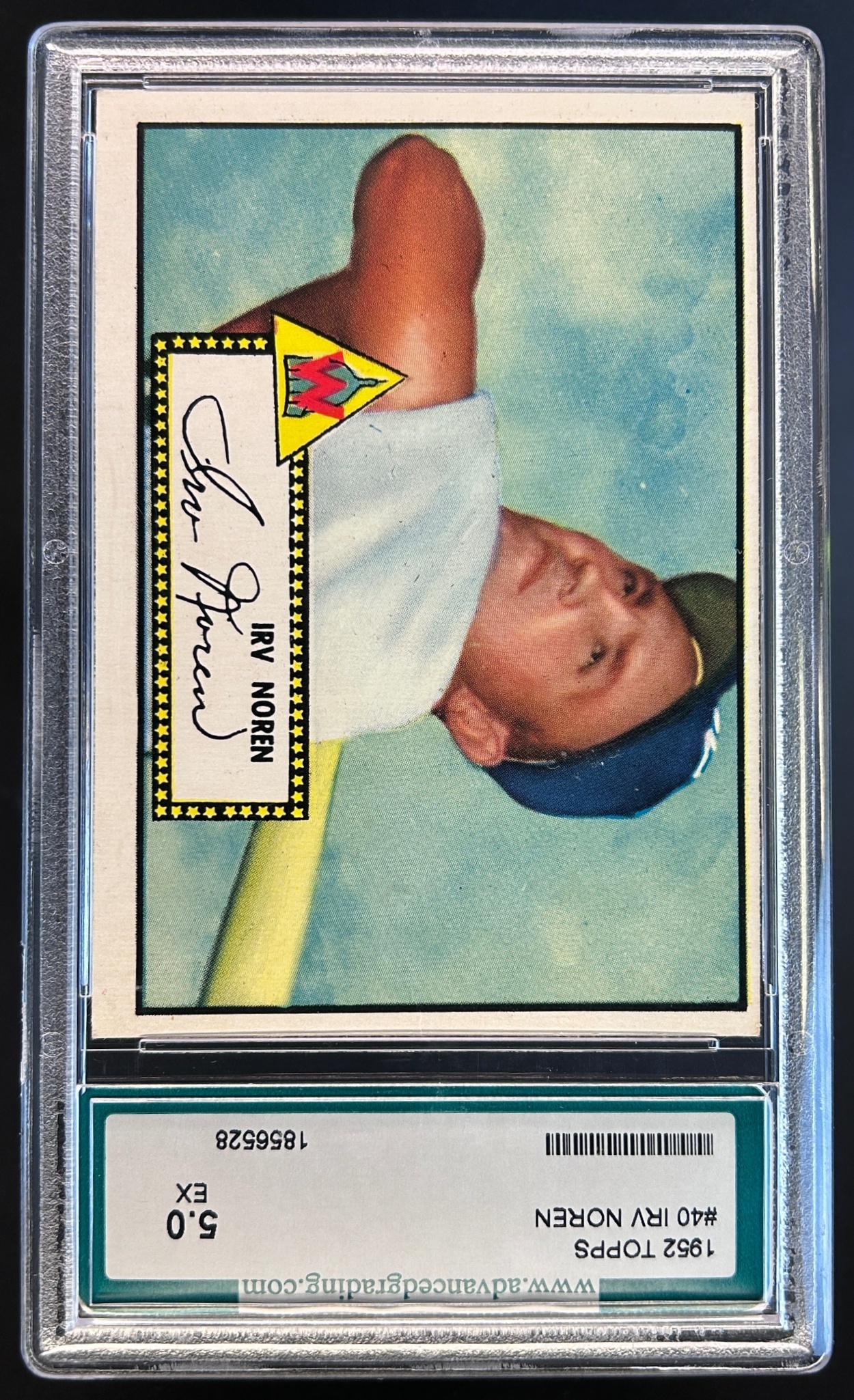 Card image for 1952 TOPPS IRV NOREN #40 AGS 5 EX CLEAN WASHINGTON SENATORS