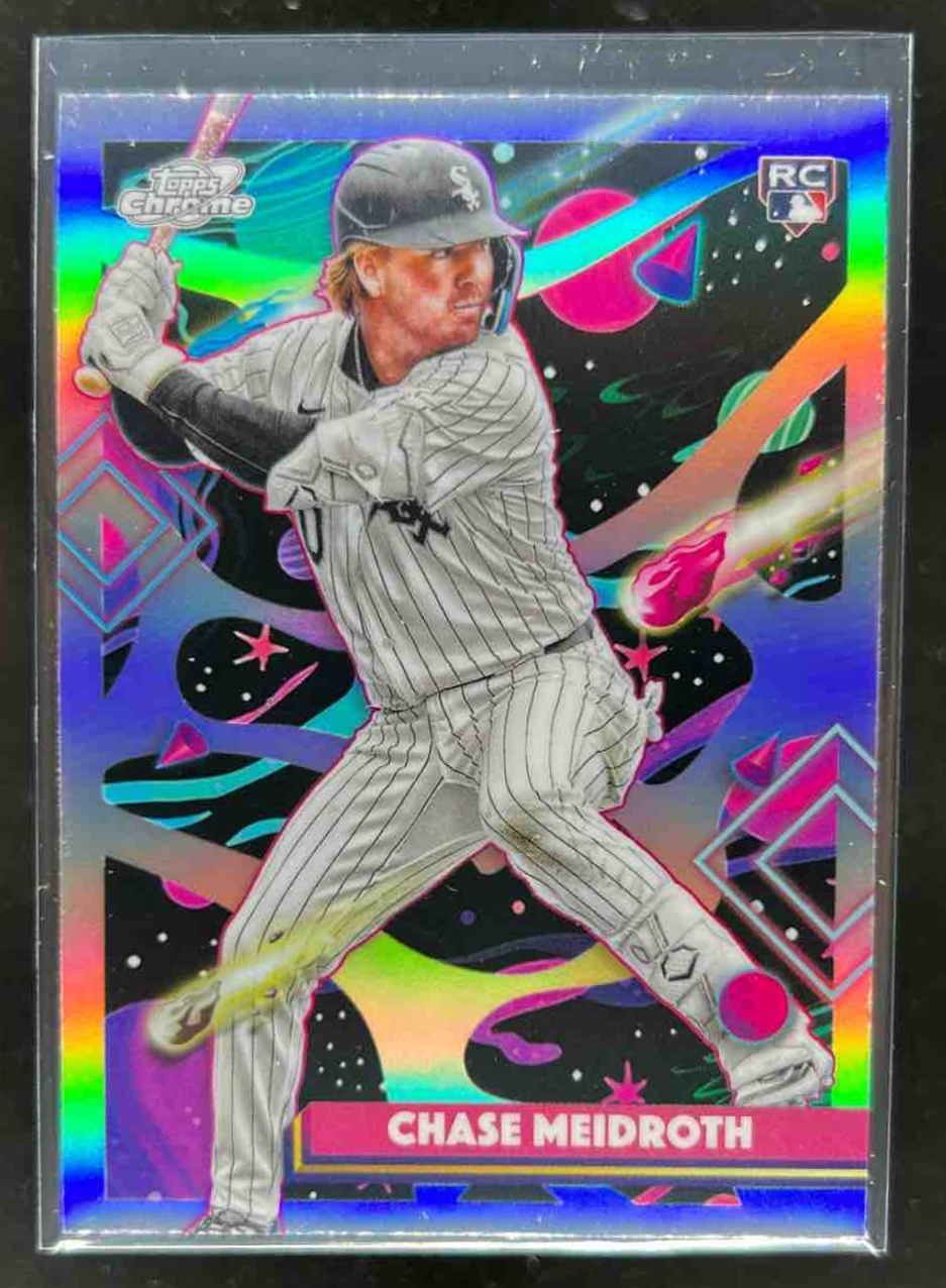 Card image for Chase Meidroth 2025 Topps Baseball Cosmic Chrome Refractor RC Chicago White Sox