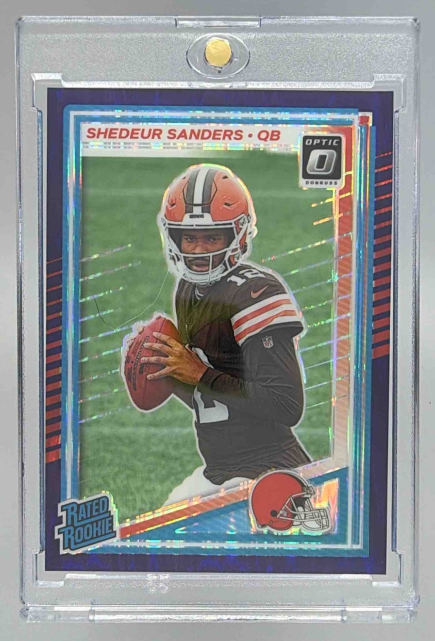 Card image for 2025 Panini Donruss Optic Shedeur Sanders Rated Rookie #203 Browns